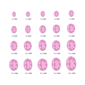 (Pack of 5) Oval Simulated Pink CZ